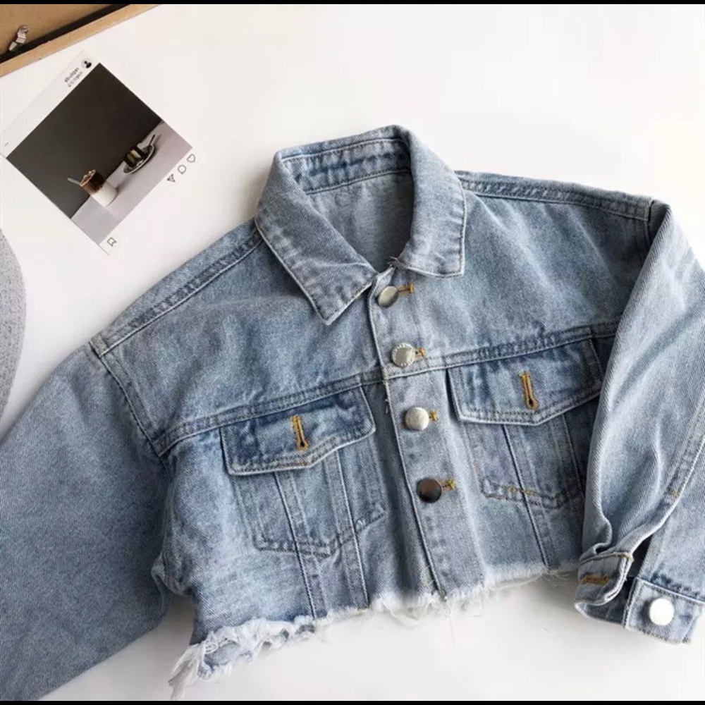 Kids cropped denim jacket